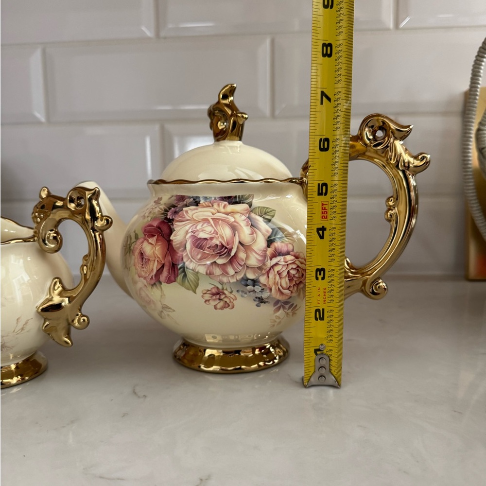 Fanquare Porcelain Tea Sets Creamer,Tea Pot Set of 2 - Picture 12 of 13